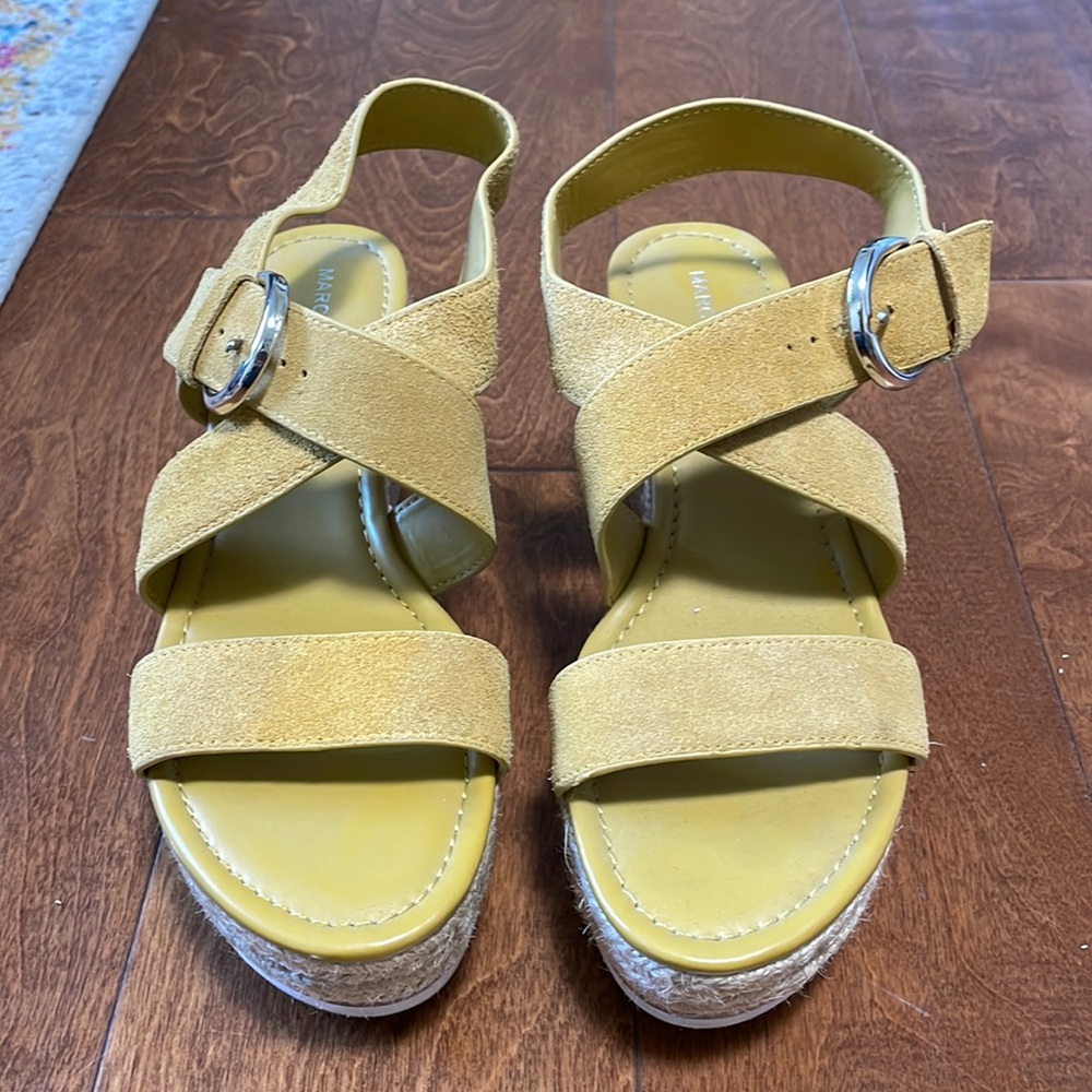 Yellow platform sandals